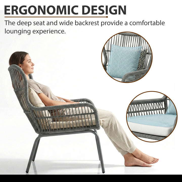 Intra Outdoor Patio Seating Set 2 Chairs and 1 Table Set