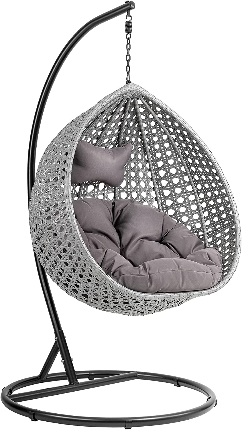 Elliott Single Seater Hanging Swing With Stand For Balcony , Garden