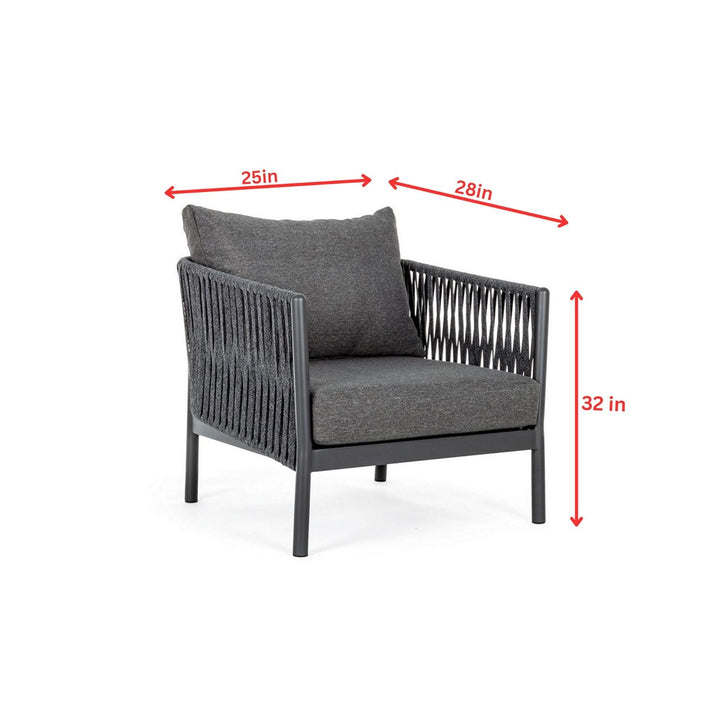 Luxo Outdoor Garden Balcony Sofa Set 3 Seater and 2 Single Seater With 1 Center Table Set, Braid & Rope