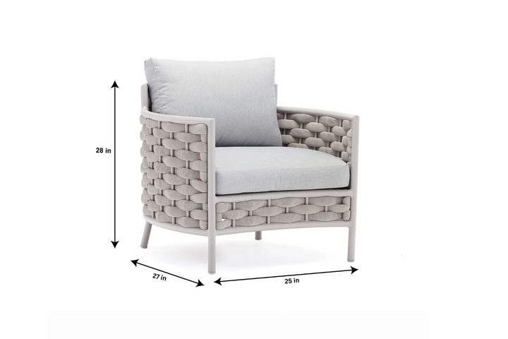 Nivio Outdoor Garden Balcony Sofa Set 2 Seater, 2 Single seater and 1 Center Table Set ( Biege) Braid & Rope