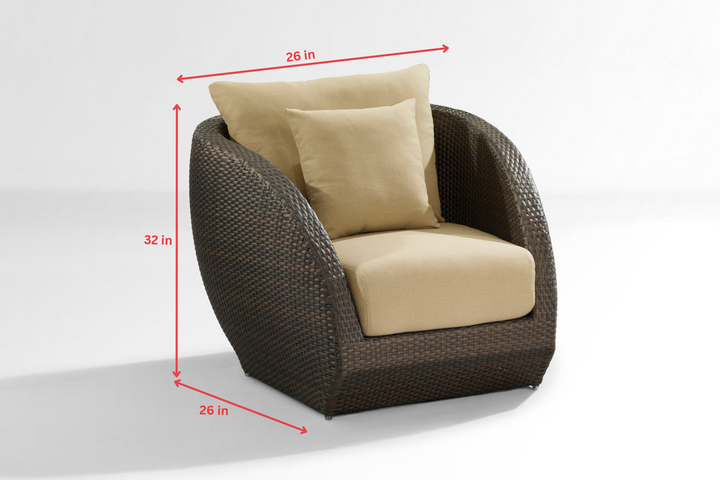 Zomera Outdoor Garden Balcony Sofa Set 3 Seater, 2 Single seater and 1 Center Table With Side Table Set (Brown)