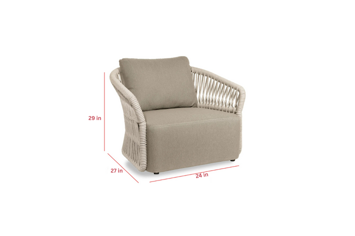 Thoma Outdoor Garden Balcony Sofa Set 2 Seater , 2 Single Seater 1 Center Table Set, Braid & Rope