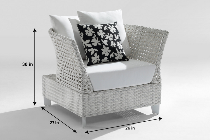 Astrol Outdoor Garden Balcony Sofa Set 3 Seater seater, 1 Double Seater, 1 Single Seater and 1 Center Table  (White)