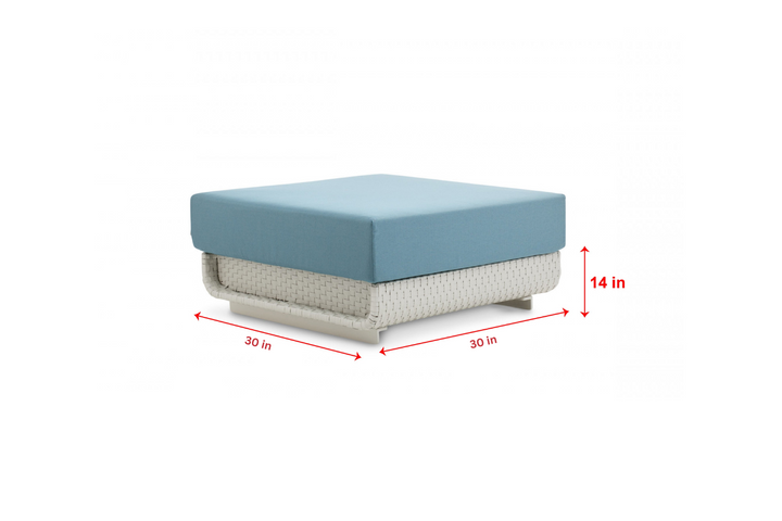 Aris Outdoor Garden Balcony Sofa Set 5 Seater ,1 Center Table With 1 Ottoman Set (White)
