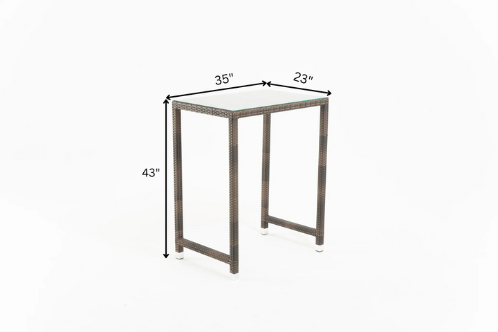 Sauceda Outdoor Patio Bar Sets 2 Chairs and 1 Table (Brown)