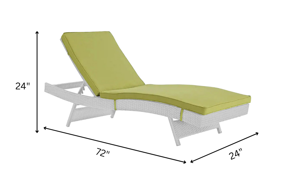 Marcela Outdoor Swimming Poolside Lounger Set of 2  (White & Green)