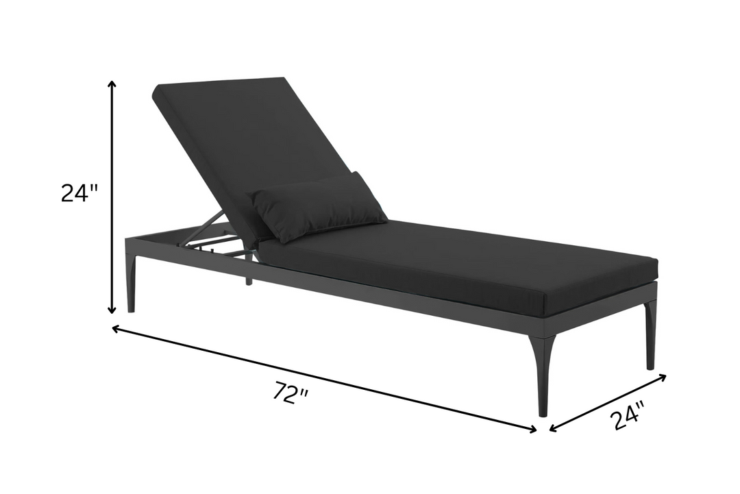 Disla Outdoor Swimming Poolside Lounger (Black) Set of 2