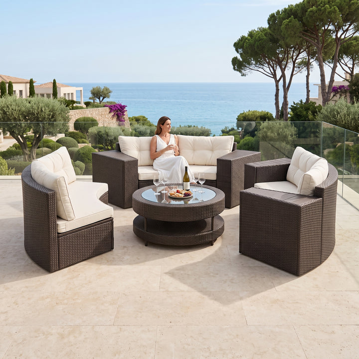 Vimi Outdoor Patio Sofa Set 6 seater and 1 Center Table