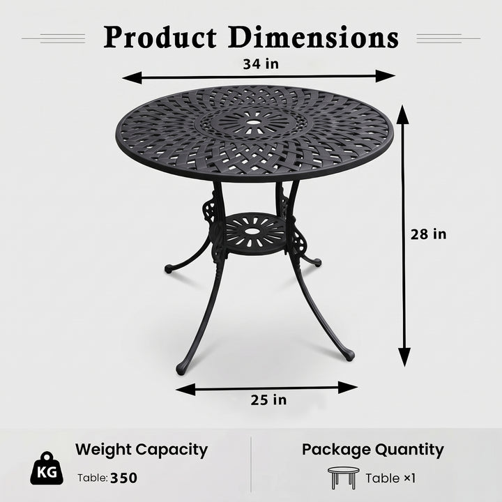 Leon Cast Aluminium Garden Patio 1 Table