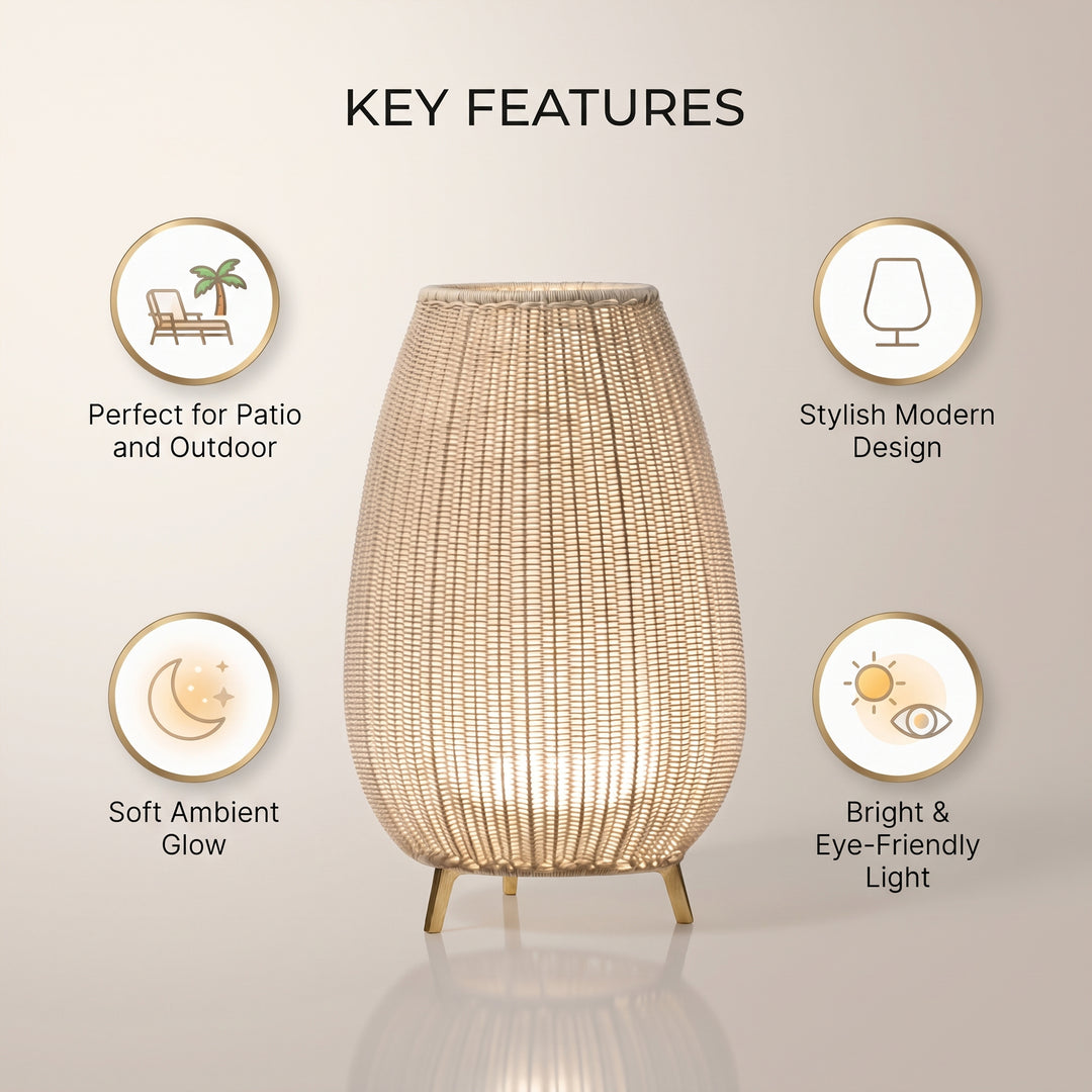 Fabel Outdoor Wicker Floor Lamp