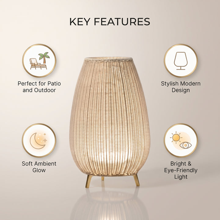 Fabel Outdoor Wicker Floor Lamp