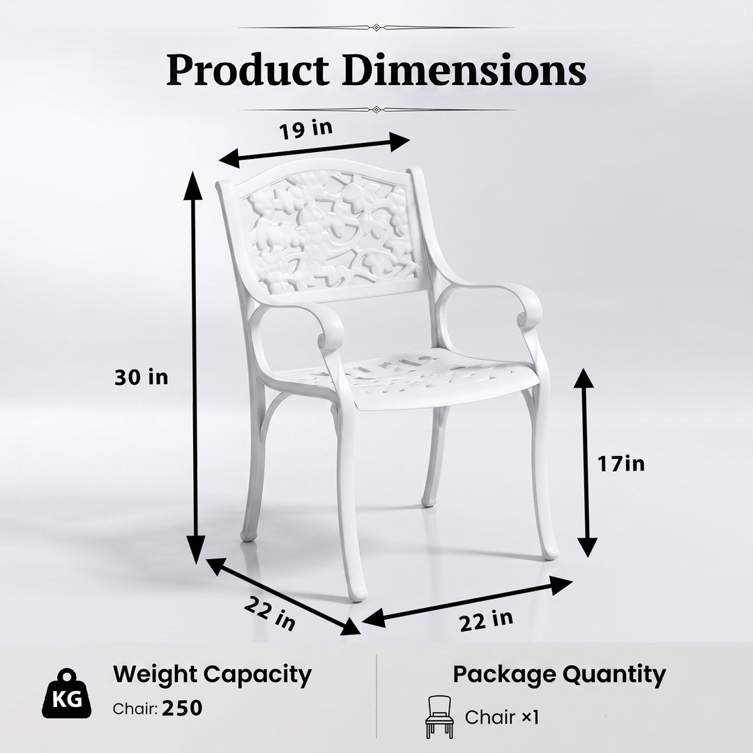Levin Cast Aluminium Garden Patio Single Seater Chair