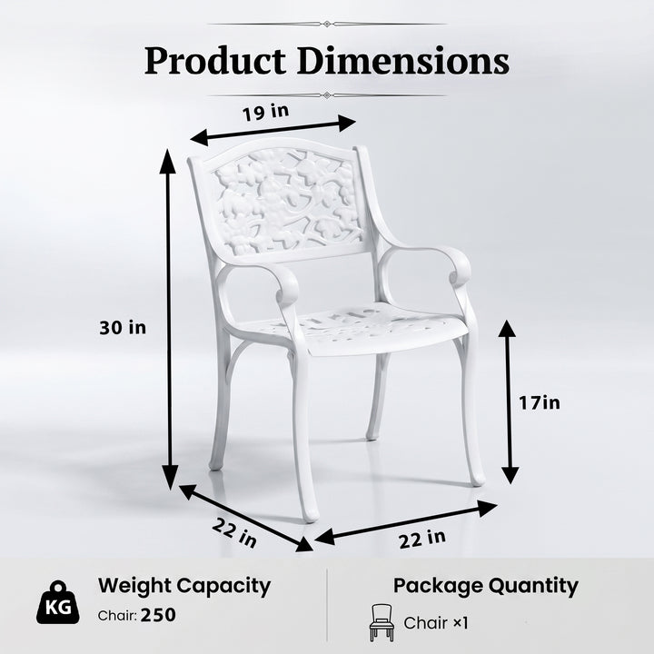 Levin Cast Aluminium Garden Patio Single Seater Chair