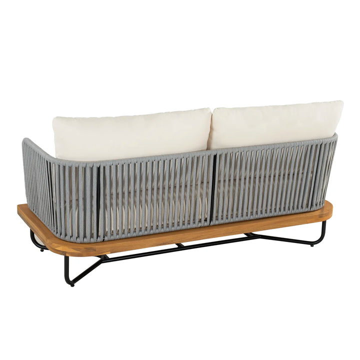 Logema Outdoor Garden Balcony Sofa Set 2 Seater,4 Single Seater With 1 Table Set, Braid & Rope (Grey)