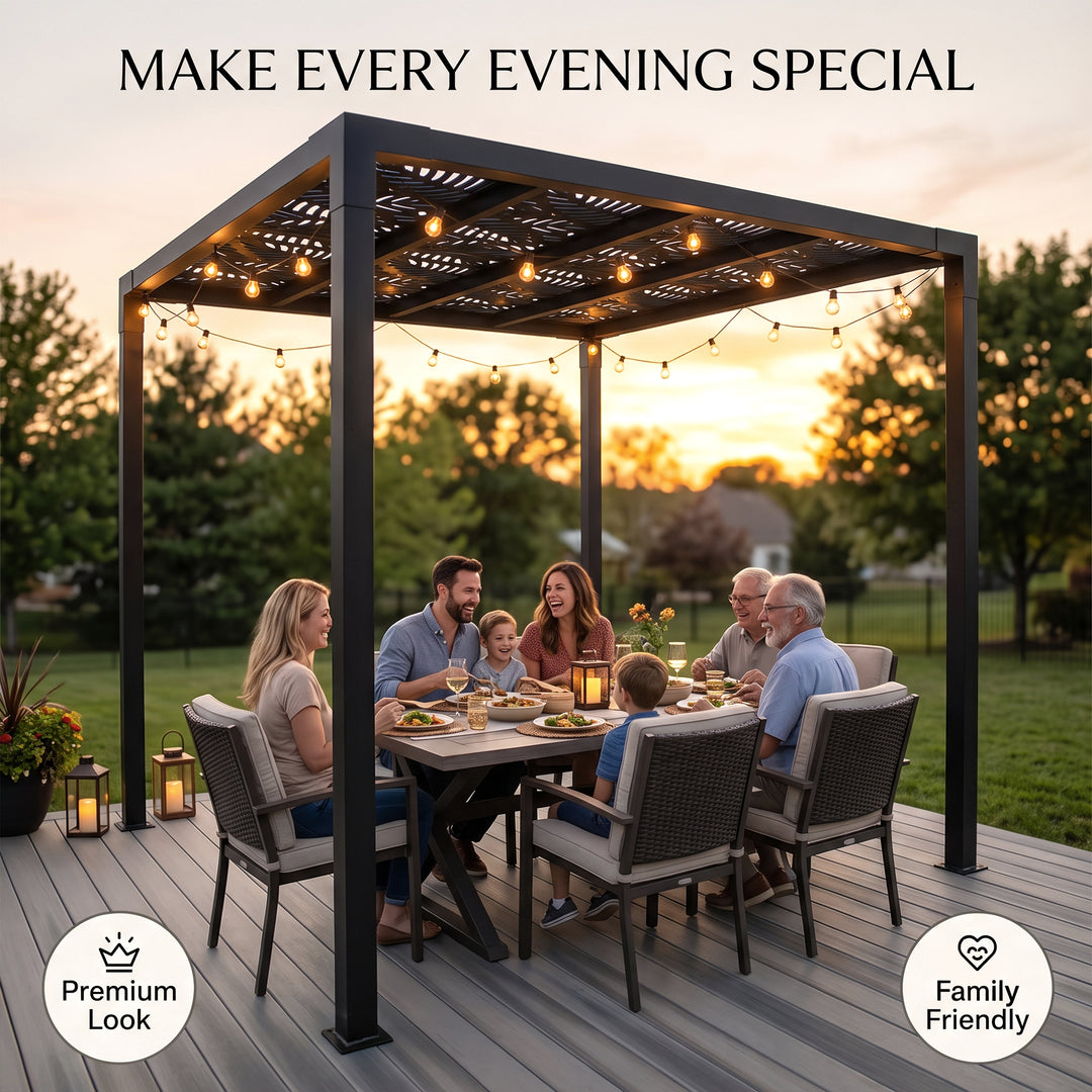 Perlita Outdoor Pergola For Garden ,Terrace (Black)