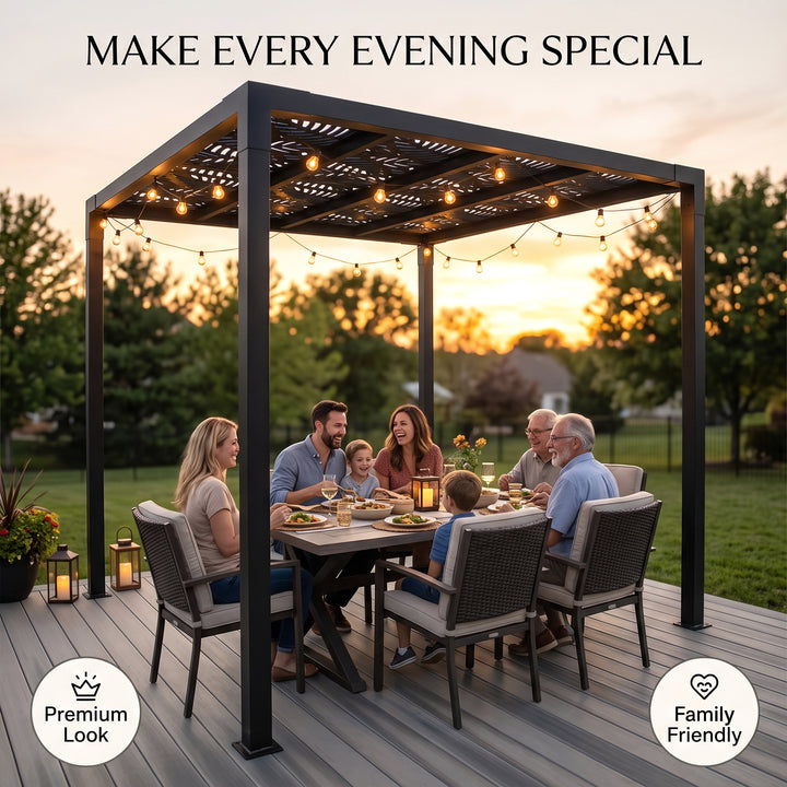 Perlita Outdoor Pergola For Garden ,Terrace (Black)