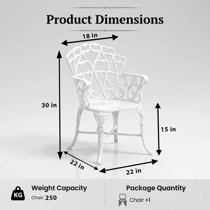 Poli Cast Aluminium Garden Patio Single Seater Chair