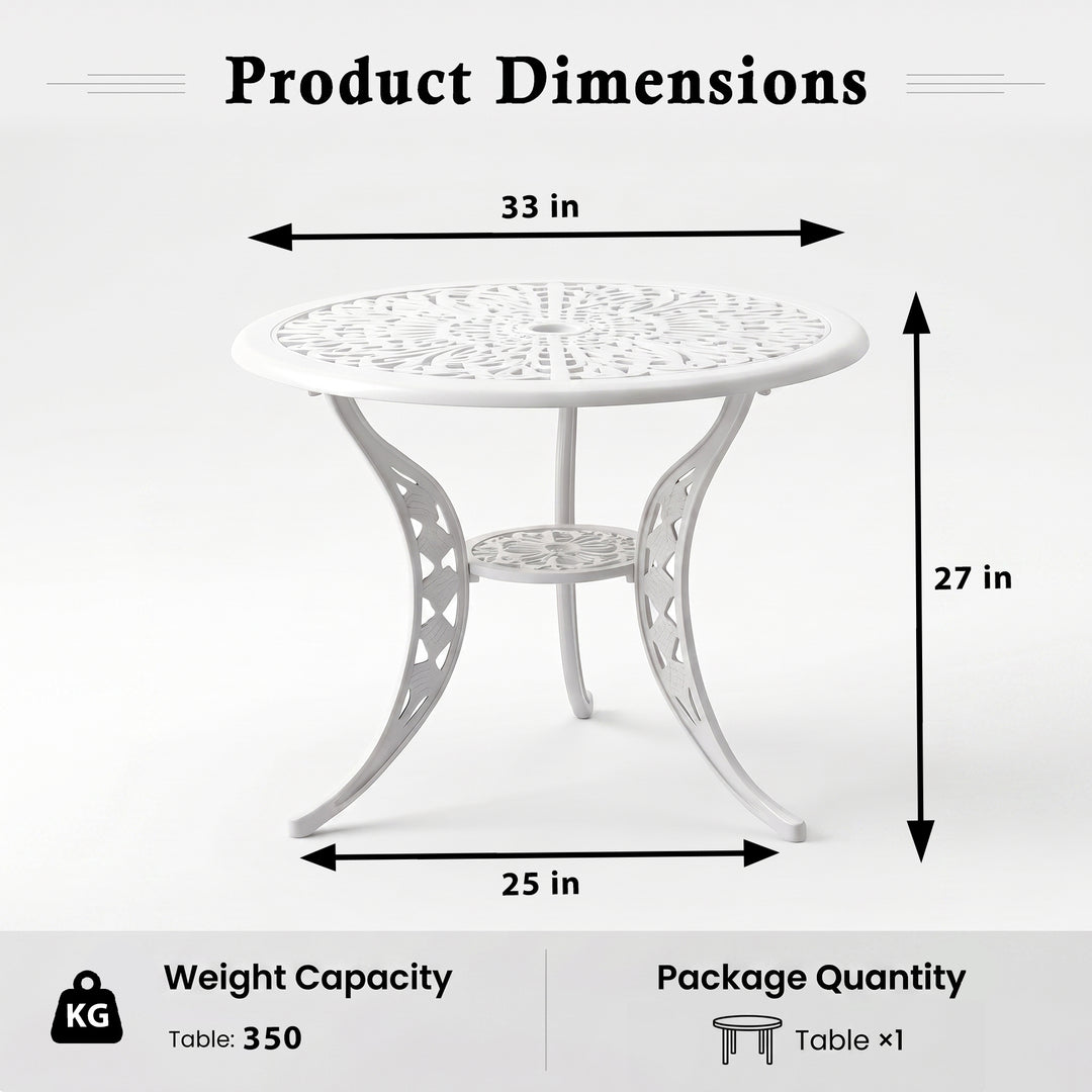 Evita Cast Aluminium Garden Patio 1 Table Set