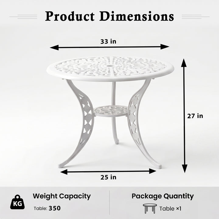 Evita Cast Aluminium Garden Patio 1 Table Set