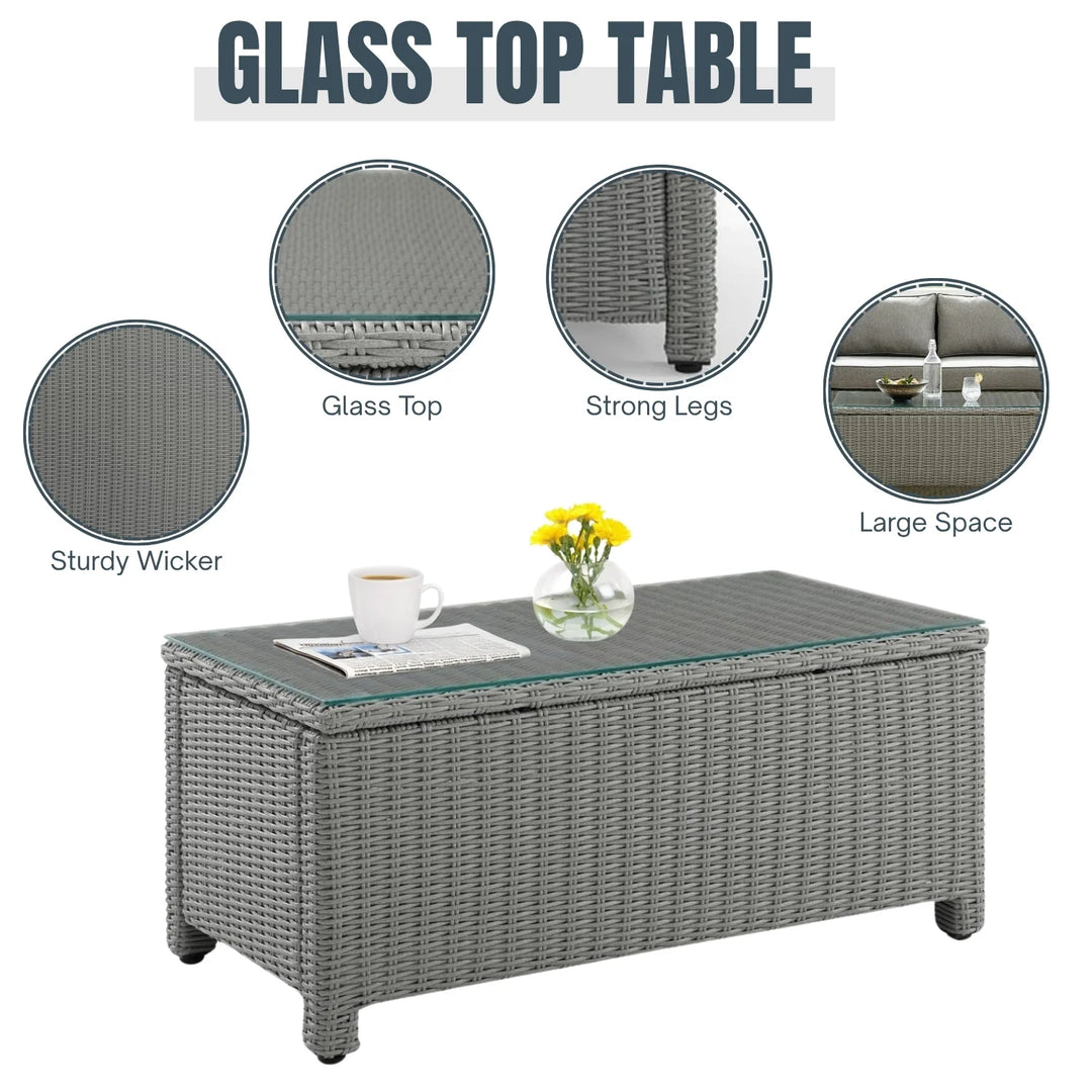 Porch Outdoor Sofa Set 2 Seater, 2 Single seater and 1 Center Table