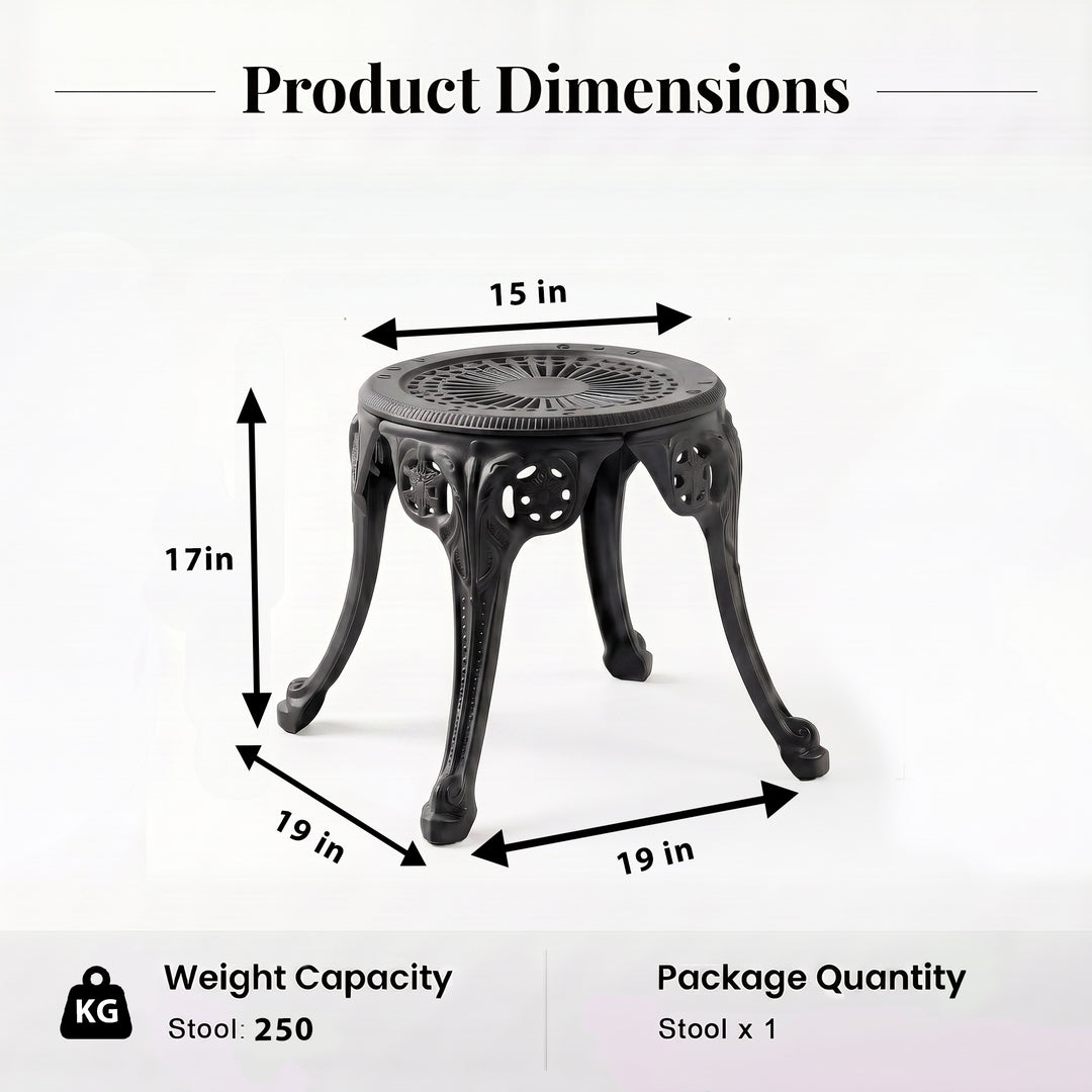 Marlen Cast Aluminium Garden Patio 1 Stool Set