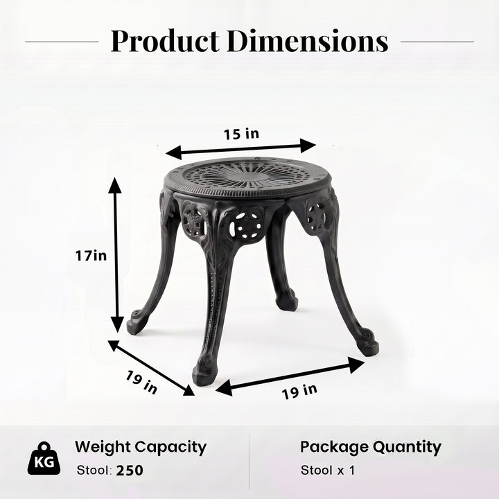 Marlen Cast Aluminium Garden Patio 1 Stool Set