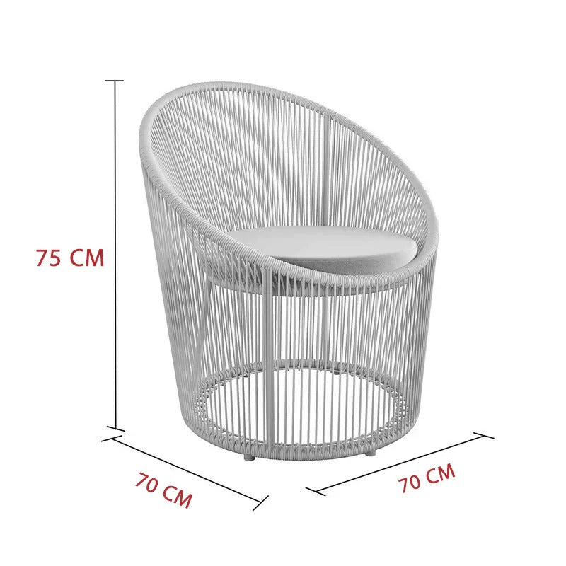 Nibo Outdoor Patio Seating Single Chair (White)