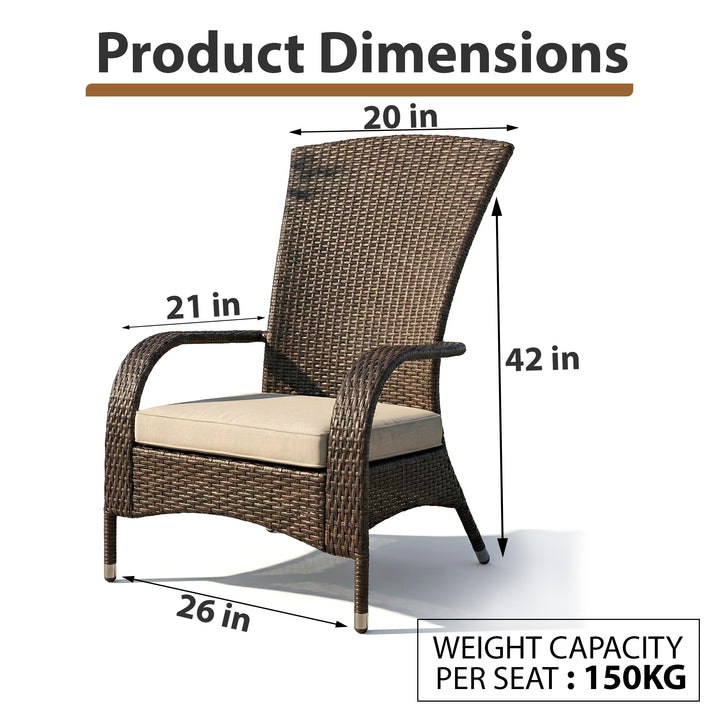 Vivero Outdoor Garden Balcony Single Seater Sofa (Brown)