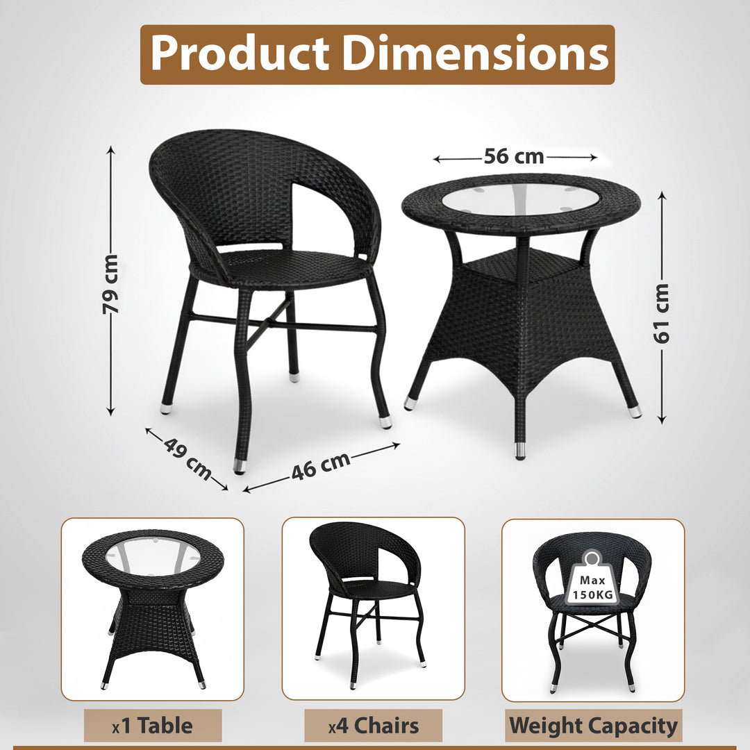 Boss Outdoor Patio Seating Set 4 Chairs and 1 Table Set
