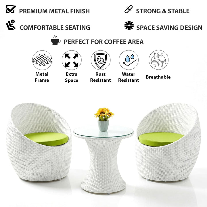 Coco Outdoor Patio Seating Set 2 Chairs and 1 Table Set