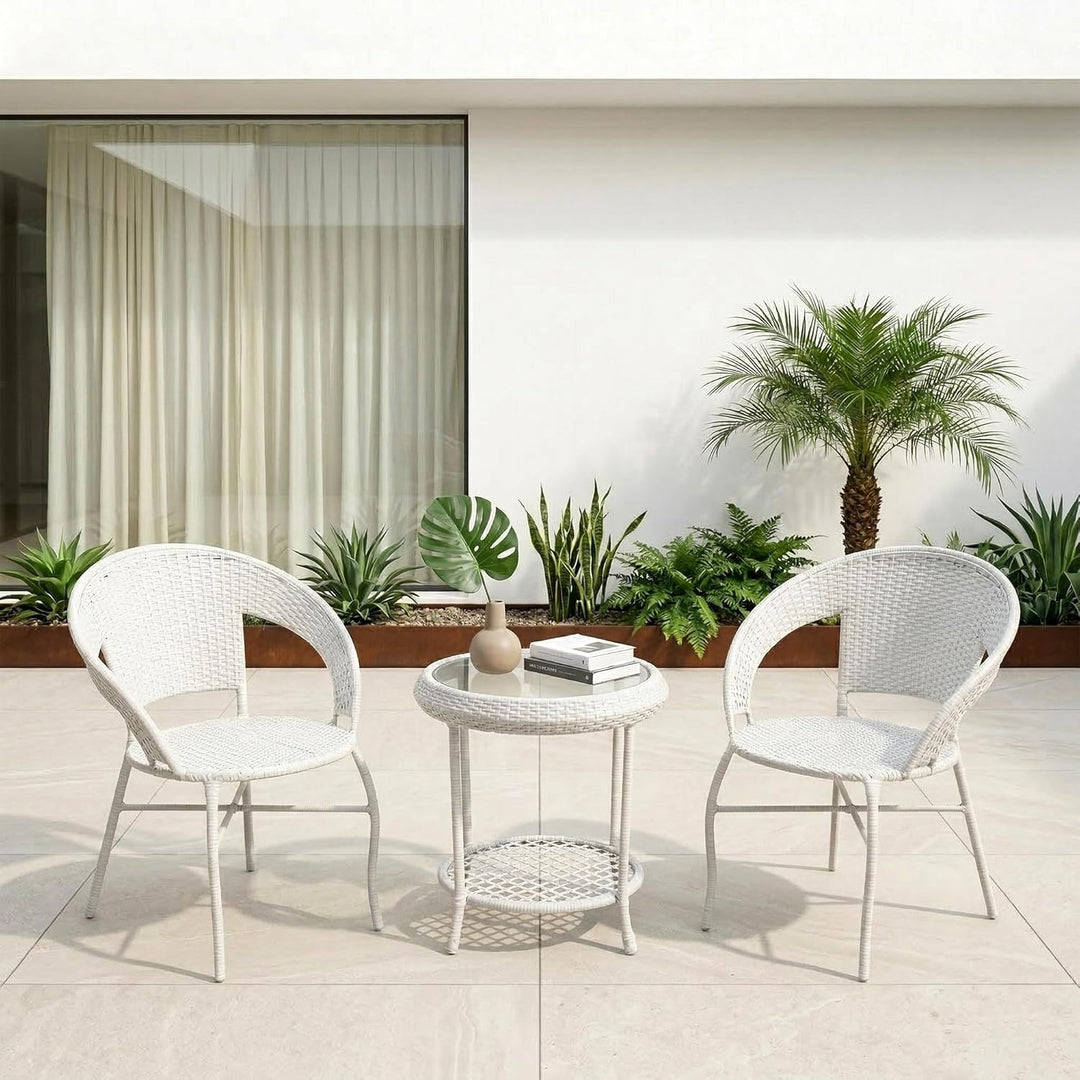 Riva Outdoor Patio Seating Set 2 Chairs and 1 Table Set