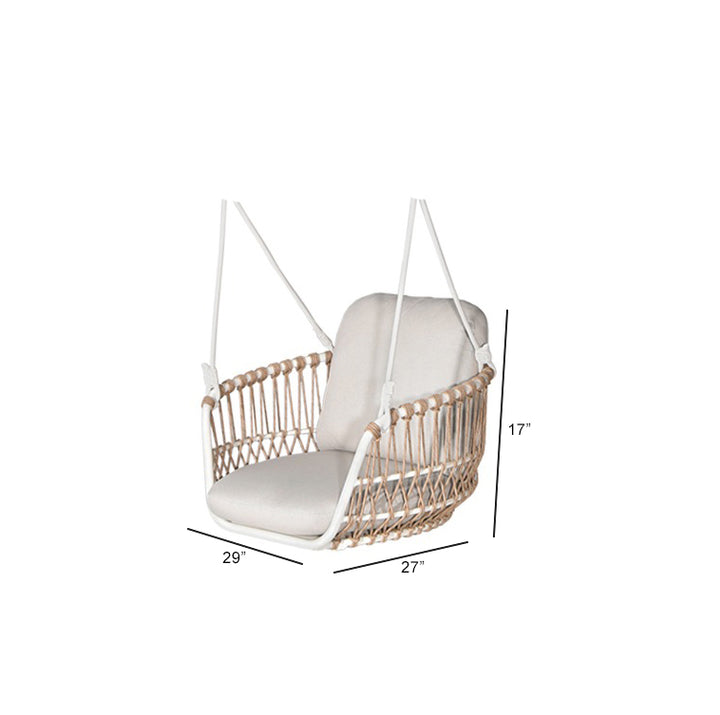 Tresso Single Seater Hanging Swing Without Stand For Balcony , Garden Swing (Tan) Braided & Rope