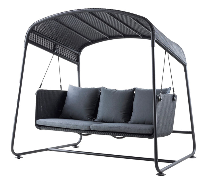 Akay Three Seater Hanging Swing With Stand For Balcony , Garden Swing (Black)