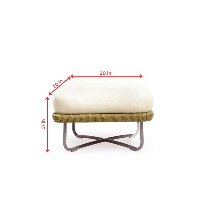 Elix Outdoor Sofa Set 2 Seater, 2 Single seater and 1 Center Table with ottoman (Tan) Braided & Rope