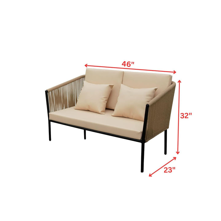 Parna Outdoor Garden Balcony Sofa Set 2 Seater , 2 Single Seater 1 Center Table Set Braided and Rope