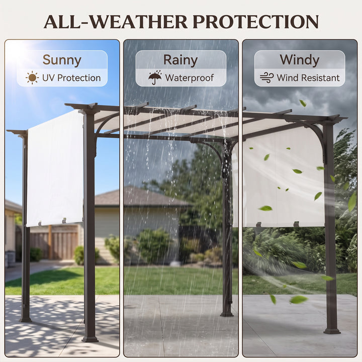 Briana Outdoor Pergola For Garden,Terrace (Black)