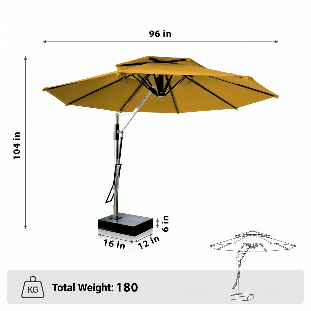 Spina Luxury Side Pole Garden Umbrella With Stand