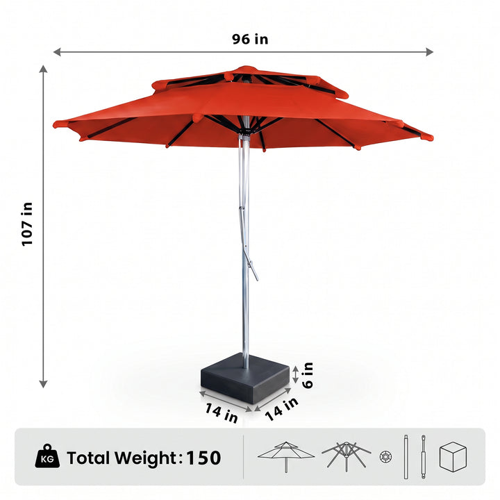 Grazia Luxury Centre Pole Garden Umbrella With Stand