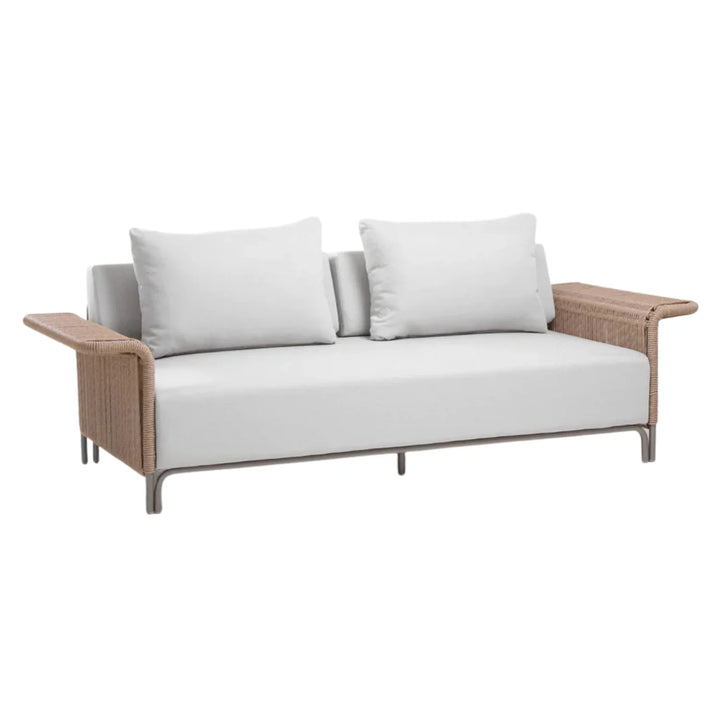 Parlak Outdoor Garden Balcony Sofa Set 2 Seater, 2 Single seater and 1 Center Table  Set (Beige) Braided & Rope