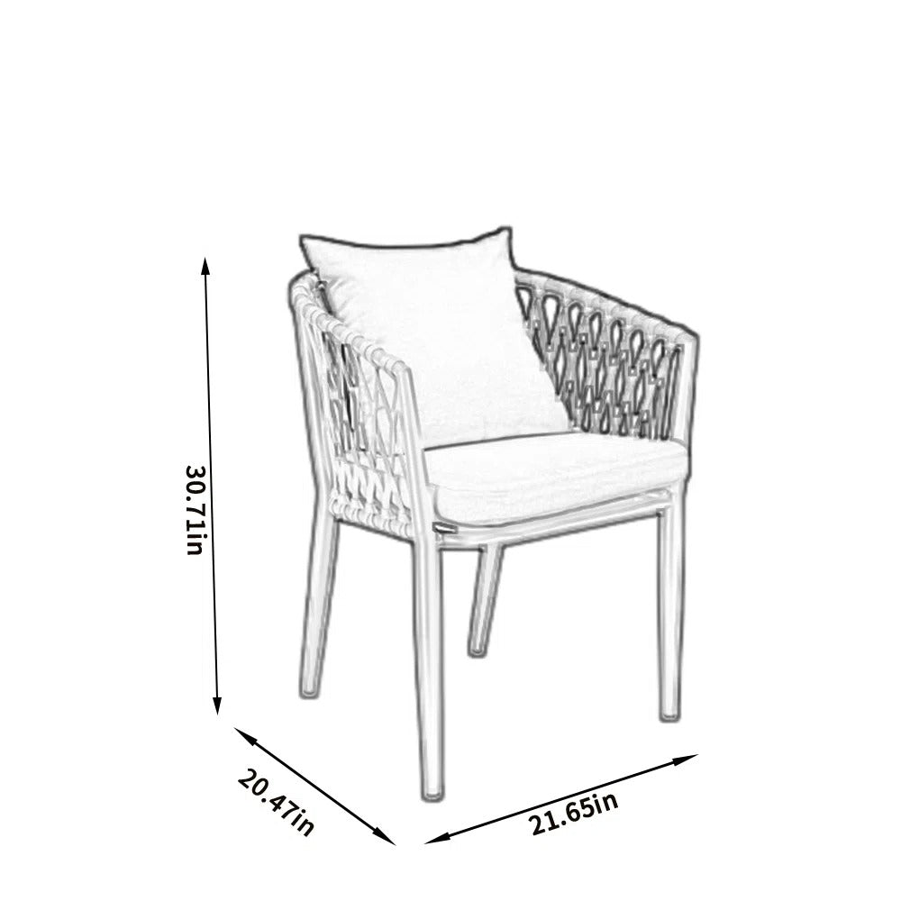 Ayla Outdoor Patio Seating Set 2 Chairs and 1 Table Set (Beige)