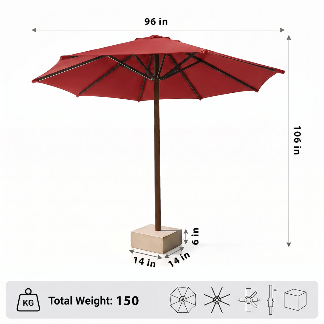 Fiore Luxury Centre Pole Garden Umbrella With Stand