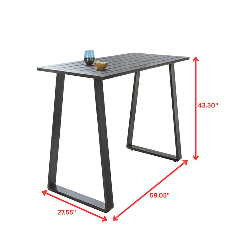 Philip Outdoor Patio Bar Set 6 Chairs and 1 Table Set Braided & Rope