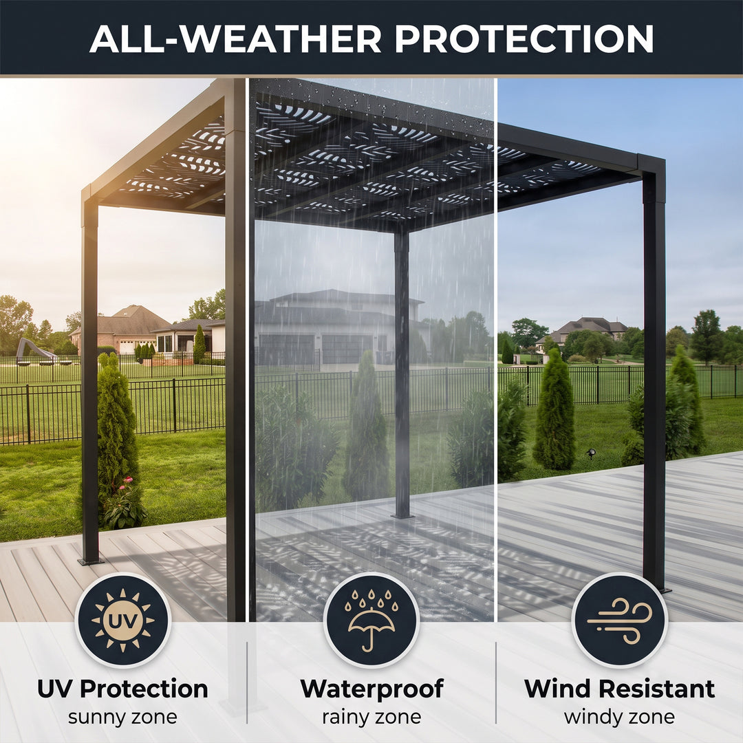 Perlita Outdoor Pergola For Garden ,Terrace (Black)