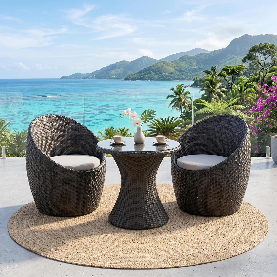 Coco Outdoor Patio Seating Set 2 Chairs and 1 Table Set