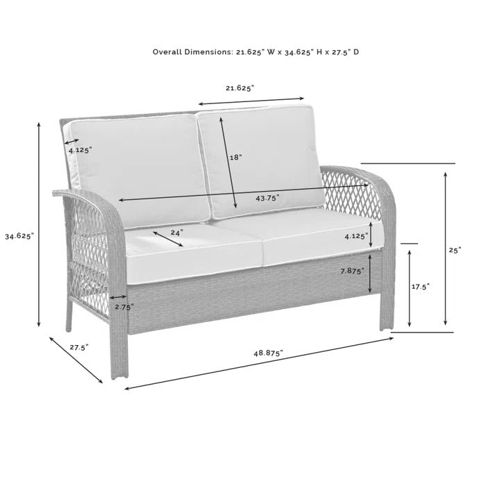 Meier Outdoor Sofa Set 2 Seater, 2 Single seater and 1 Center Table (Grey)