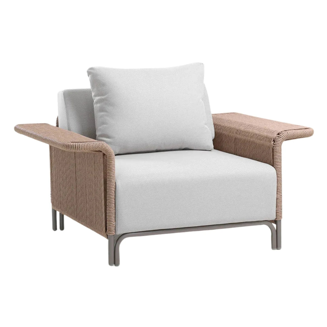 Parlak Outdoor Garden Balcony Sofa Set 2 Seater, 2 Single seater and 1 Center Table  Set (Beige) Braided & Rope