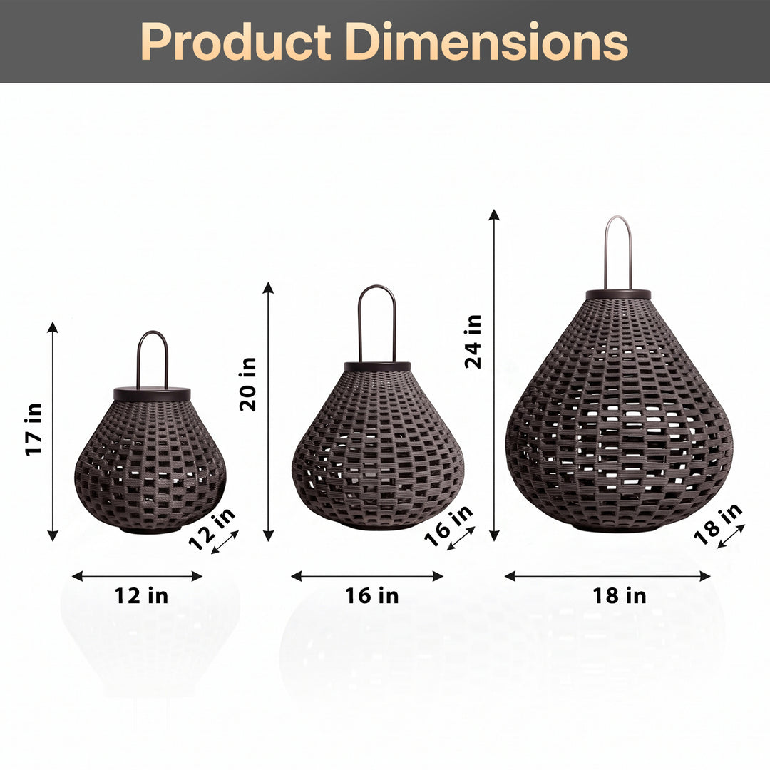 Kaori Outdoor Rope Floor Lamp (Set of 3)
