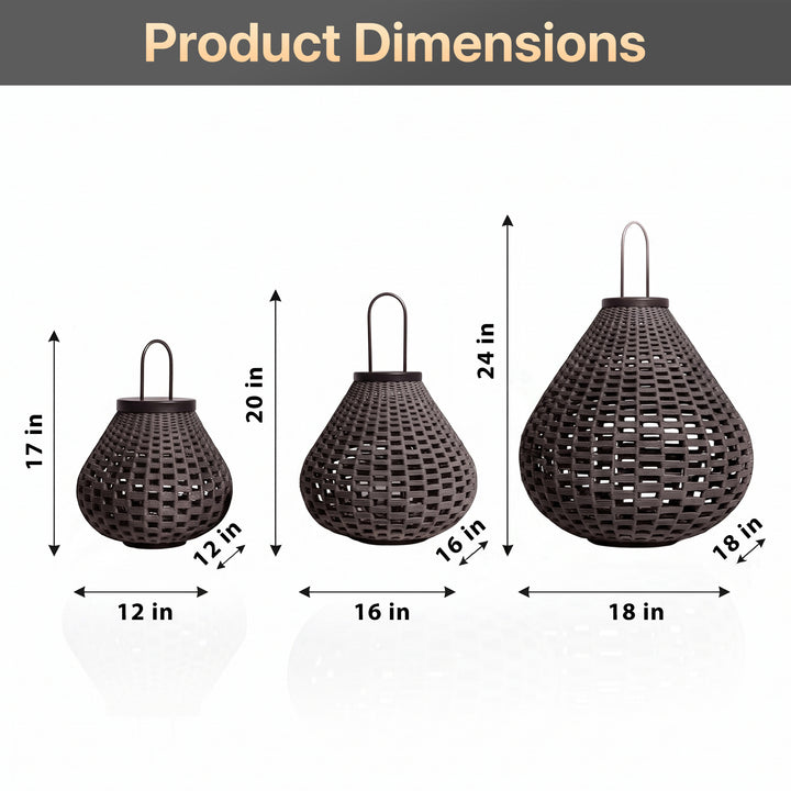 Kaori Outdoor Rope Floor Lamp (Set of 3)