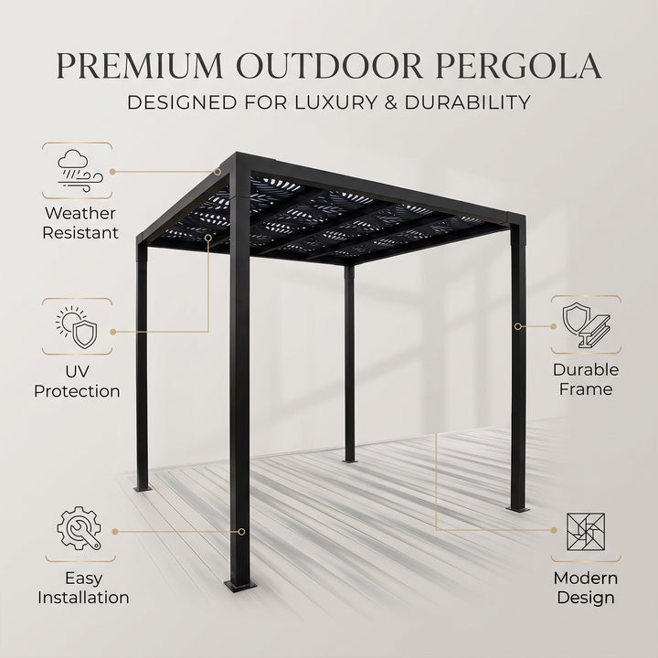 Perlita Outdoor Pergola For Garden ,Terrace (Black)