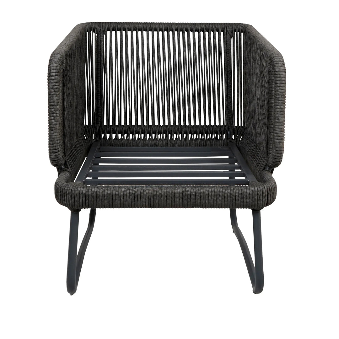 Castolo Outdoor Garden Balcony Sofa Set 3 Seater, 2 Single Seater 1 Ottoman and 1 Center Table Set Braid & Rope (Grey)